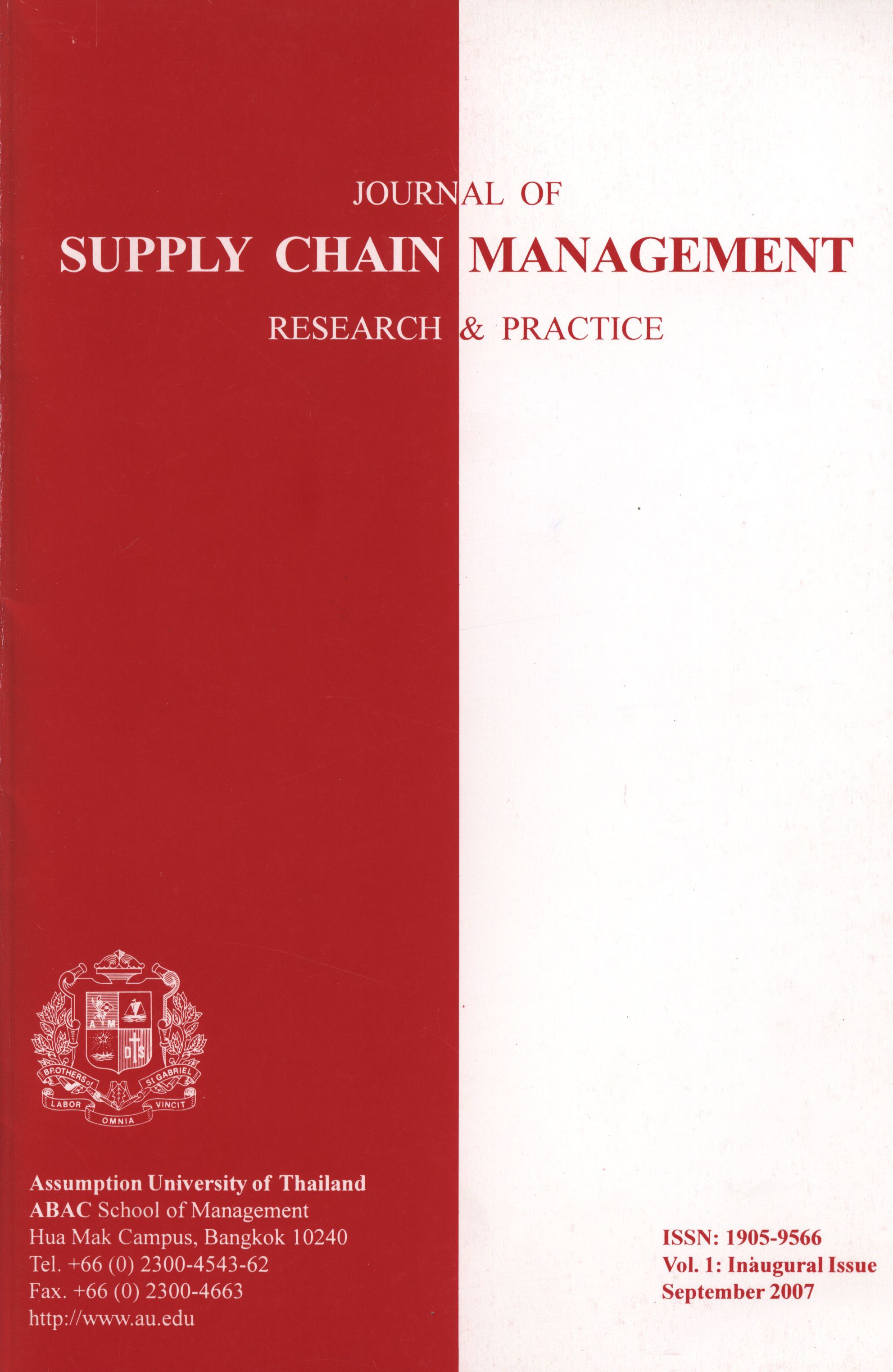 					View Vol. 1 No. 1 (2007): Journal of Supply Chain Management
				