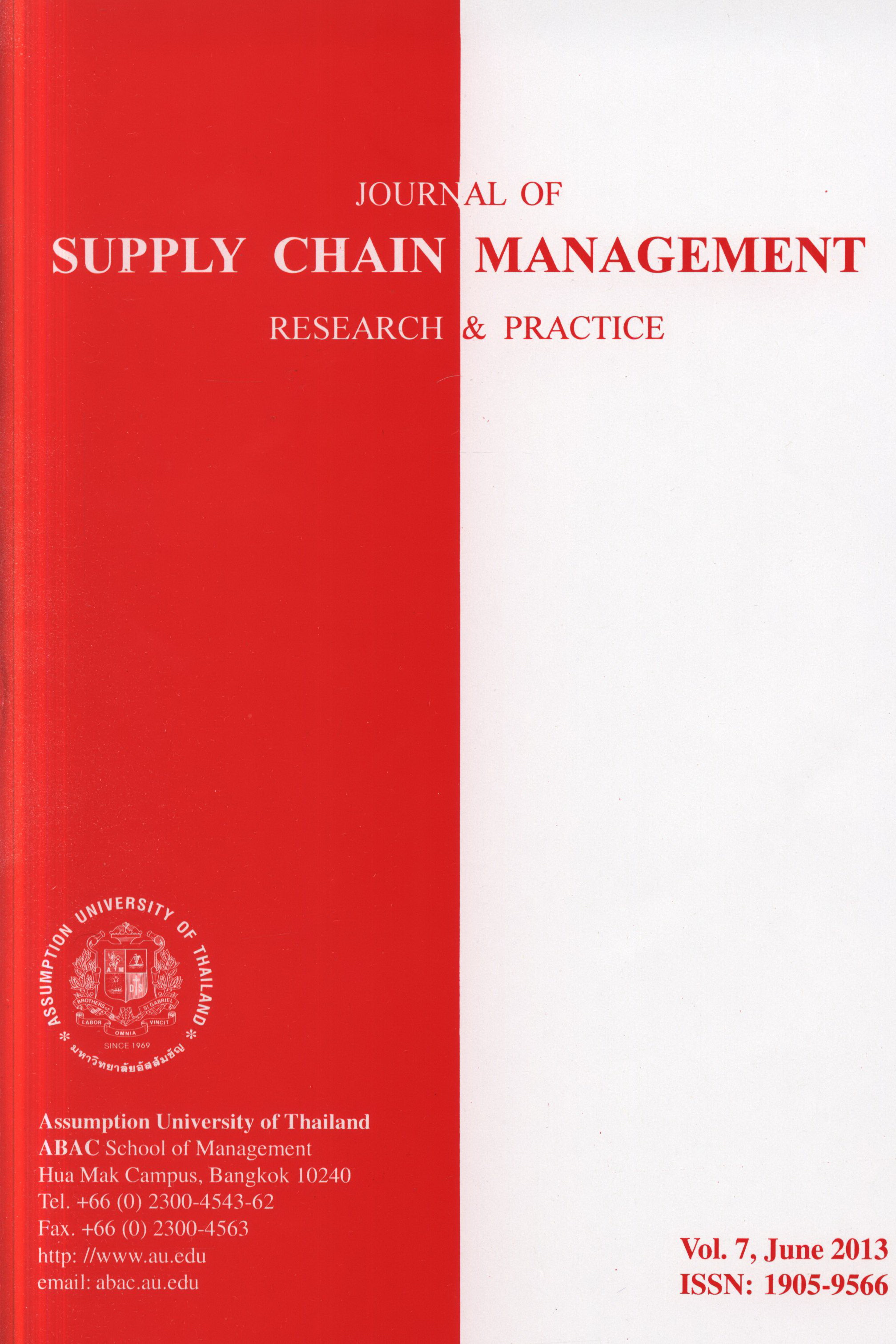 					View Vol. 7 No. 1 (2013): Journal of Supply Chain Management
				